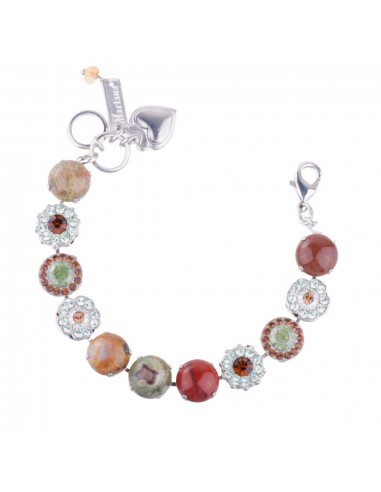 Large Rosette Rivoli Bracelet in "Terra" - Rhodium de pas cher