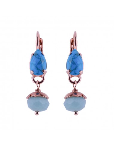 Small Pear Leverback Earrings with Drop in "Aqua Vista" *Custom* la colonne vertébrale