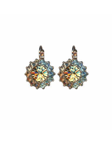 Extra Luxurious Rosette Leverback Earrings in "Forget Me Not" - Rose Gold Le MVP de beaucoup