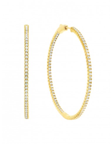 Small Pave Hoop Earrings in Gold pas cher chine