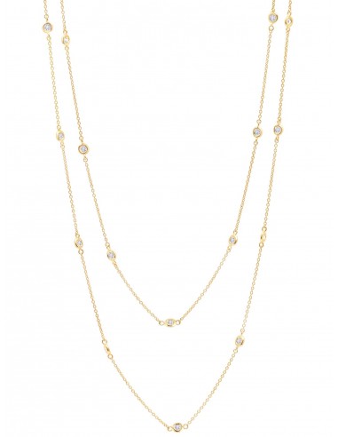 Bezel 36" Necklace Finished in 18kt Yellow Gold- 2mm en ligne des produits 